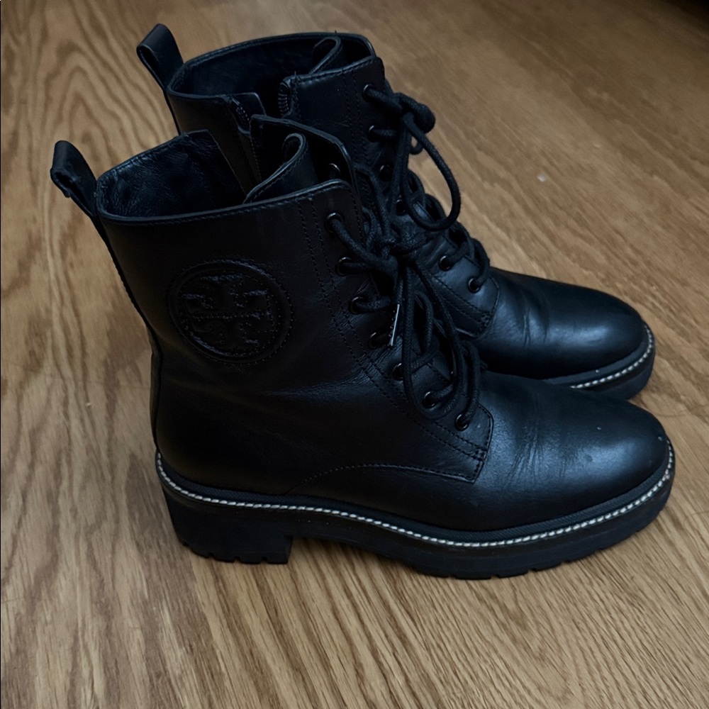Tory Burch Black Combat Boots